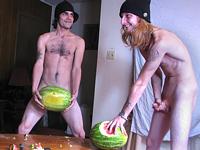 Fucking a Watermelon Straight Naked Thugs