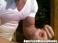 White Shirt Flexing American Muscle Hunks
